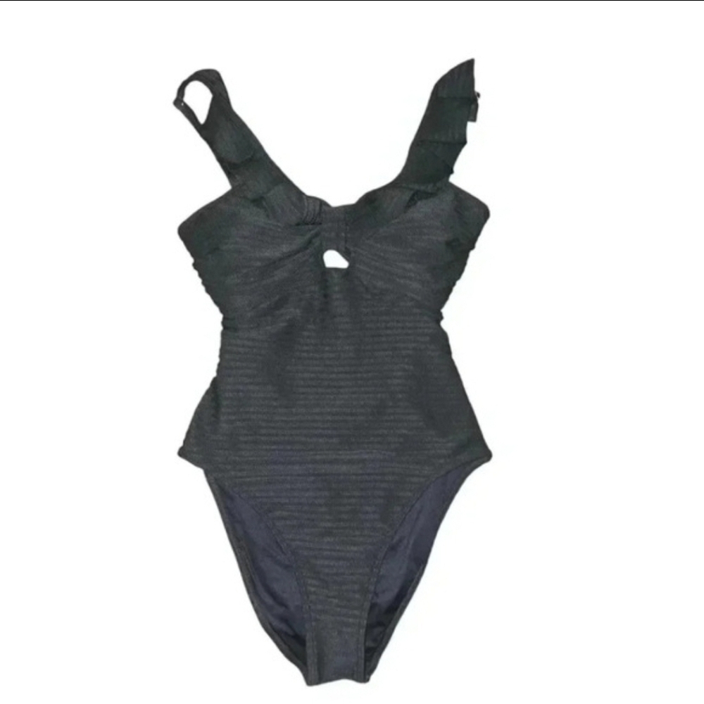 Womens Cupshe,  size large black 1 piece swimsuit,  NEW WITH TAGS!!!